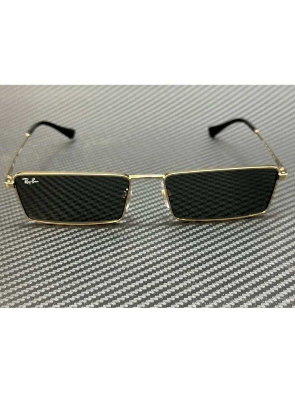 New RAY-BAN Men Light Gold Sunglasses 59-17-145